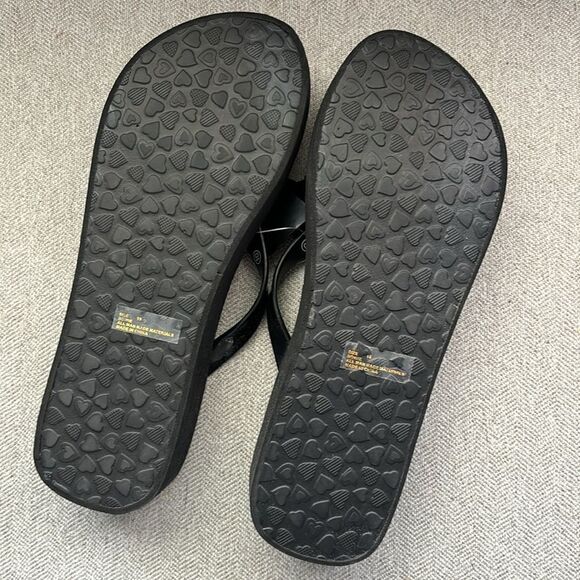 NWOT Brighton Bowie Bows Rhinestones Jeweled Wedged Sandals Size 10 Flip Flops - Picture 3 of 4